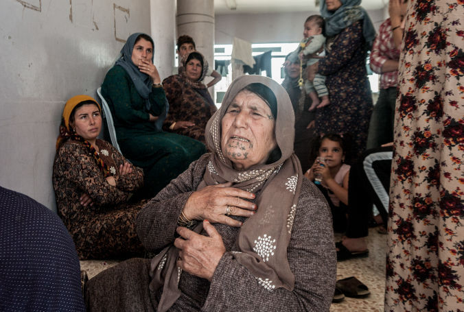 An elderly woman affected by the North East Syria emergency, October 2019. Photo by Jake Simkin.