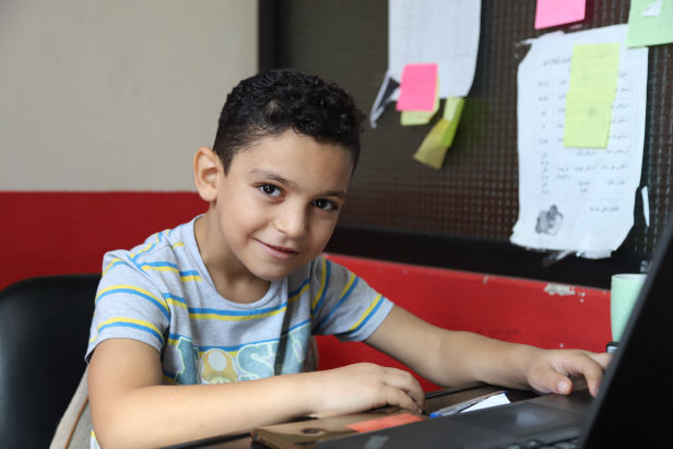 Abdallah, an 8-year-old patient of MSF clinic in Shatila camp, Lebanon. The boy suffers from diabetes and epilepsy. Photo by Jinane Saad. 