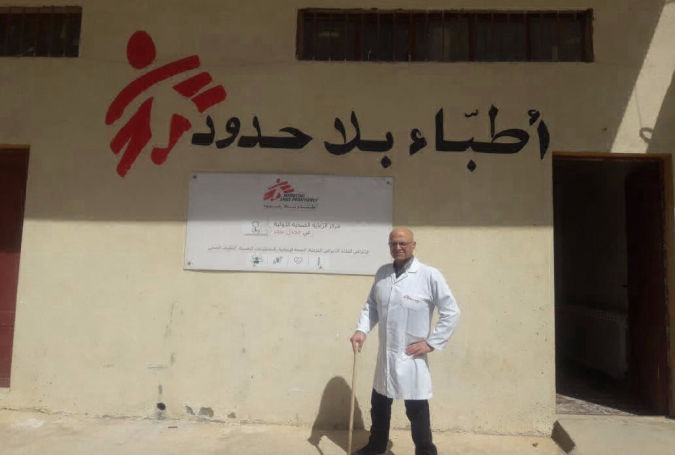Dr Marwan El Bast in front of the MSF clinic.
